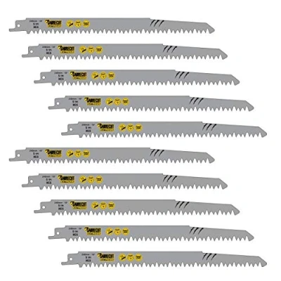 Image of 10 x SabreCut SCRS1531L_10 240mm 5 TPI S1531L Very Fast Wood Cutting Reciprocating Sabre Saw Blades Compatible with Bosch Dewalt Makita and Many Others