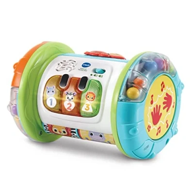 Image of VTech Baby Explore &amp; Discover Roller, Interactive Toy with Gears, Rollers, Beads, Lights Music, Roll Push Gift for Infants 6, 9, 12 months +, English version,Multicolor,Small