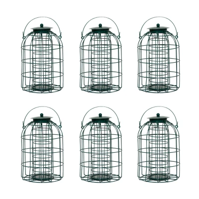 Image of Premium Wild Fat ball Bird Feeder with Squirrel Guard &amp; Pigeon Proof Feeders UK Durable Outdoor Peanut for Birds Pack Size 6