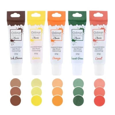 Image of Colour Splash Food Colouring Gels, Naturals 5 Pack, Highly Concentrated Easy to Use Squeezy Tubes, Transform Plain Cakes Into Bright, Eye Catching Creations Multipack