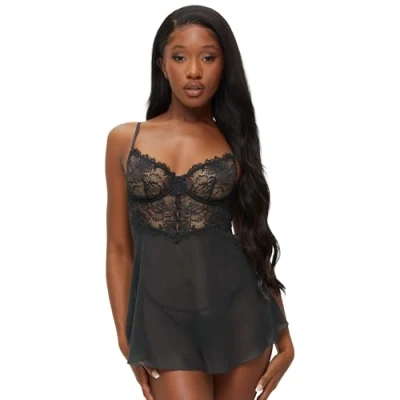 Image of Ann Summers Iris Babydoll Set Black