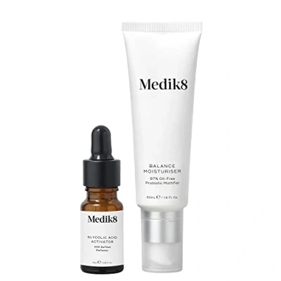 Image of Medik8 Balance Moisturiser &amp; Glycolic Acid Activator 97% Oil Free Probiotic Mattifier with AHA Surface Perfector 50ml 10ml