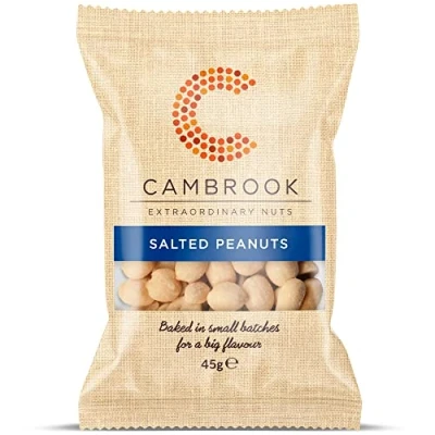 Image of Cambrook Baked &amp; Salted Peanuts, 45g Bag, Case of 24