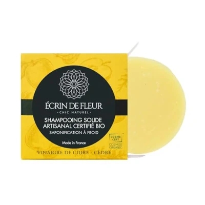 Image of Écrin de Fleur Apple Cider Vinegar Solid Shampoo Soap Bar, Infused with Cedar Essential Oil, Sulfate and Paraben Free, 1x55g