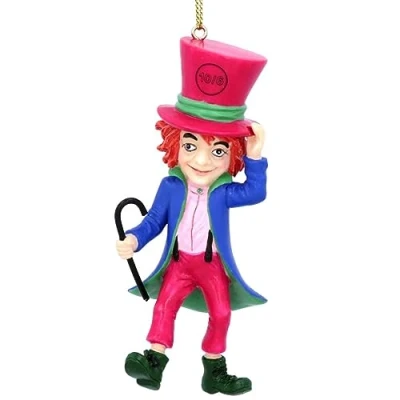 Image of Gisela Graham Mad Hatter Resin Christmas Ornament