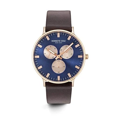 Image of Kenneth Cole New York Men&#039;s Analog Quartz Watch with Leather Strap KC14946002