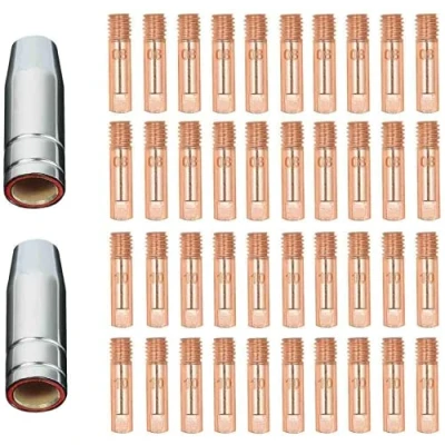Image of Reboot 42 PCS MIG Welding MB15 15AK Contact Tip 0.8/1.0mm 0.30&quot; MIG/MAG Torch Consumables