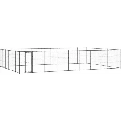 Image of vidaXL Outdoor Dog Kennel Steel 65.34 m²