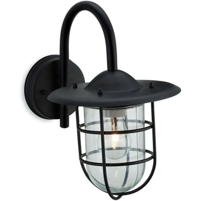 Image of Cage 1 Light Wall Black IP44, E27