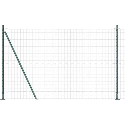 Image of vidaXL Euro Fence with 7 Flanged Posts 1.5x10 m Galvanised Steel