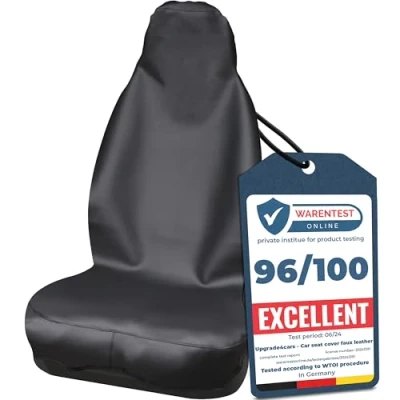 Image of Upgrade4cars Waterproof Car Seat Cover Universal Heavy Duty Faux Leather Front Protector