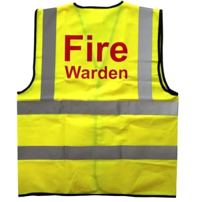 Image of EVAQ8 High Visibility Yellow Fire Warden Hi Viz Vest Size (Large)