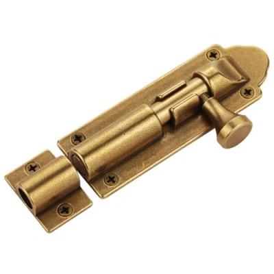 Image of Runningfish Solid Cast Brass Barrel Bolt, Antique Door Slide Latch Lock, Heavy Duty Gate Sliding Bolt