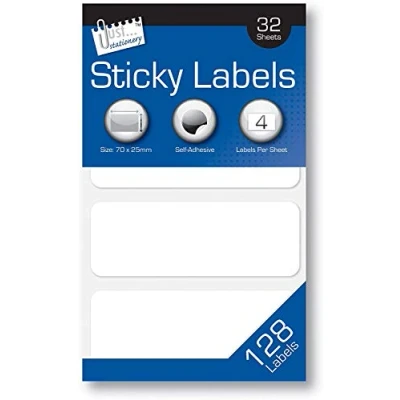 Image of Just stationery 3 X Sticky Label 12x19mm White