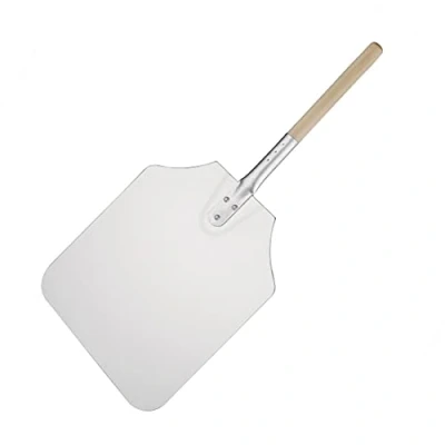 Image of Vogue Wood Handle Aluminium Pizza Peel 31x36cm Spade Commercial Restaurant