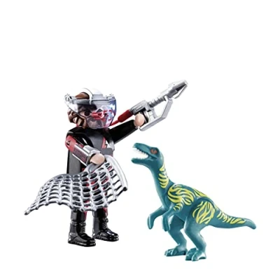 Image of Playmobil 70693 DuoPack Velociraptor with Dino Catcher, Fun Imaginative Role Play, PlaySets Suitable for Children Ages 4+