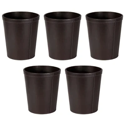 Image of OSCO Faux Leather Waste Bin Brown (Pack of 5)