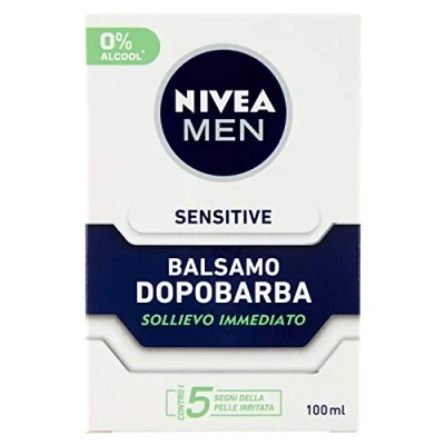 Image of NIVEA MEN Sensitive Aftershave Balm Extra Gentle in Pack of 100 ml, Men&#039;s with Chamomile Extract and Vitamin E, Beard Skin