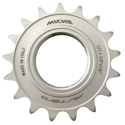 Image of Miche 1/8 Integrated Fixed Track Sprocket, Matte Silver, 17t