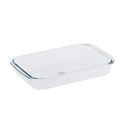 Image of Royalford 1.8L Borosilicate Glass Rectangular Roaster with Easy Grip Handles Casserole Baking Dish Oven Cooking Roasting Pie, Serving
