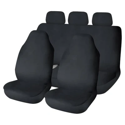 Image of Sakura SS5370 Car Seat and Headrest Coverss Full Set of Heavy Duty Waterproof Protectors in Black Universal Easy Fit Wipe Clean