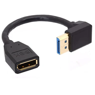 Image of 8K 90 Degree Angle Displayport 1.4 Extension Cable, Male to Female Cable Cord for HP Dell Asus 8K@60Hz 4K@144Hz 1080p@240HZ 15cm (Down)