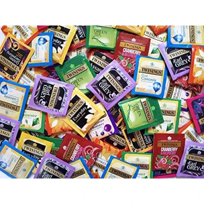 Image of Twinings Tea Bags Individual Enveloped Tagged Classic and Flavoured Selections (50 Envelopes)