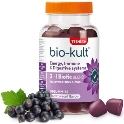 Image of Bio Kult 3 in 1 Biotic Blend Multivitamin Gummies for Teens, Blackcurrant Flavoured, 30