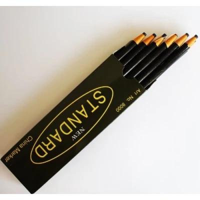 Image of HAND ® 12 Non Sharpening Wax China Marker Pencil, Black Colour 17cm