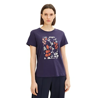 Image of TOM TAILOR Ladie&#039;s 1035470 T Shirt, 11331 Atlantic Ocean Blue, XS