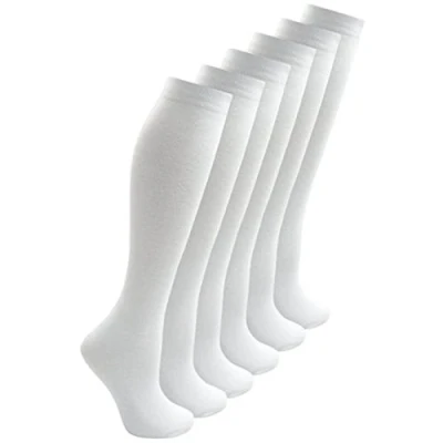 Image of Underciver Lingerie 6 Pairs Knee High Cotton Rich School Socks White 9 12