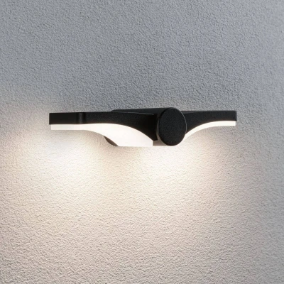Image of Paulmann Pekana LED outdoor wall lamp, anthracite, 30 cm aluminium, IP44