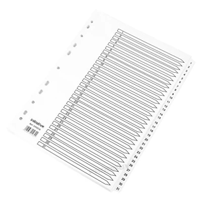 Image of 1 x A4 Strong Numbered 31 Ring Binder File Index Dividers Subject Folder Cards