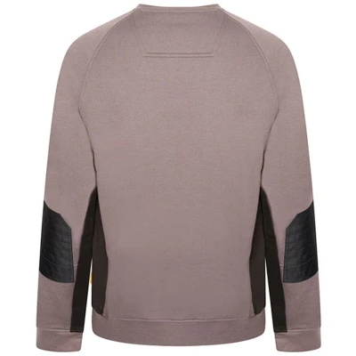 Image of JCB Trade Crew Sweatshirt, X Large Made with 80% Cotton &amp; 20% Polyester Men&#039;s Jumpers Branding Details Cordura Fabric Elbow Patches Mens Clothes 320gsm Grey