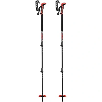 Image of LEKI Haute Route 3 Ski Poles, Dark Anthracite Red Black, 110 150 cm