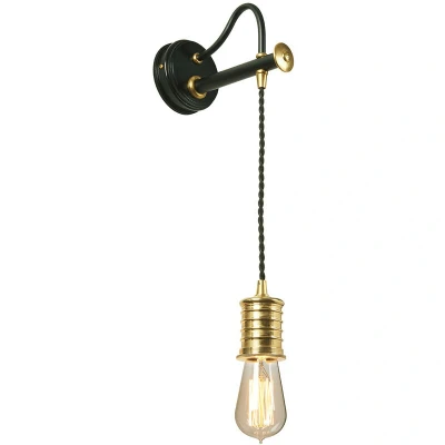 Image of Douille 1 Light Indoor Wall Black, Polished Brass, E27