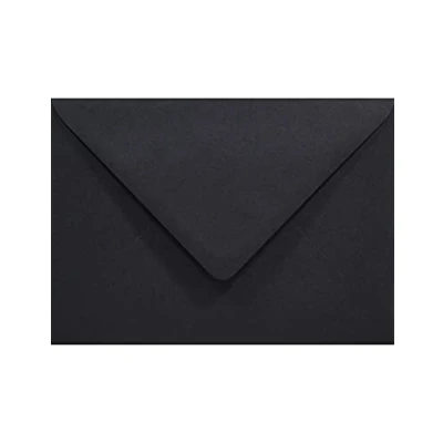 Image of Netuno 100x black coloured envelopes DIN B6 125x175mm 4.92x6.89 inches 80gsm Rainbow gummed pointed flap no window for invitations wedding Christmas birthday greeting cards letter money photos voucher