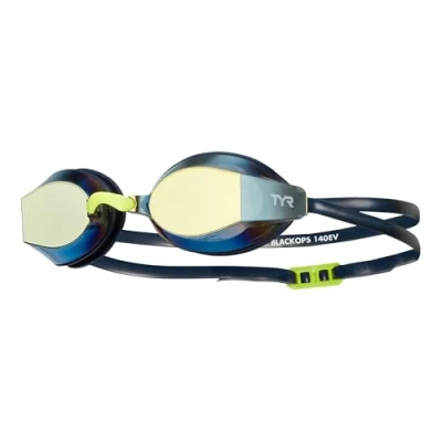 Image of TYR Blackops Racing Mirrored Adult Goggles Unisex Goggles, Size: One Size, Gold/navy