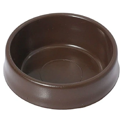 Image of 4 x Brown strong plastic 50mm castor cups floor protectors by Swish. Swish