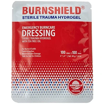 Image of Burnshield SJA75318 Premium Sterile Emergency Burn Dressing ,White,4&quot;x4&quot; (10cm x 10cm)&quot;Cools The Burn&quot;