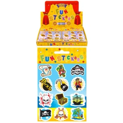Image of 6 Sheets of Pirate Stickers ideal for Party Bag Fillers Gifts