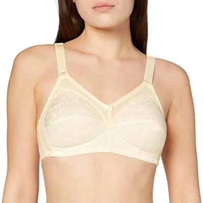 Image of Sassa Women&#039;s Soft bh Jacquard Plain Full Cup Everyday Bra, Ivory (Champagner 00300), 48D (Manufacturer size:110D)