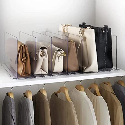 Image of Moryimi Purse Organizer for Closet, Adjustable Clear Shelf Dividers Bag Divider Closet Organizer, Handbag Organizers Closets