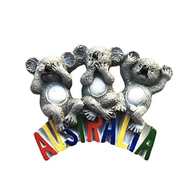 Image of Australia 3D Koalas Refrigerator Magnet Resin Travel Souvenirs,Handmade Home &amp; Kitchen Decoration Fridge Collection Gift