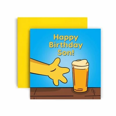 Image of Huxters Birthday card for Son and Grandson Beer from Mum Dad (Son)