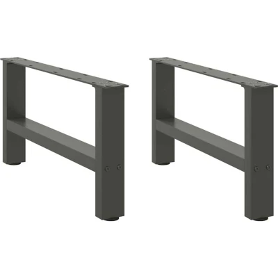 Image of vidaXL Coffee Table Legs Anthracite 2 pcs 60x(30 31) cm Steel