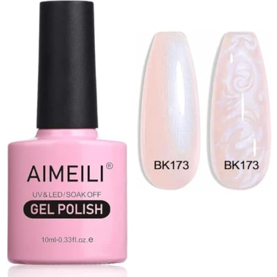 Image of AIMEILI Pearl Shell Gel Nail Polish, Polarized Glitter Shimmer Polish UV LED Soak Off Art Varnish Manicure Gift (173) 10ml