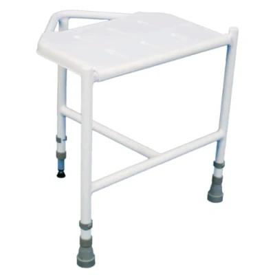 Image of Aidapt Height Adjustable Corner Shower and Bath Stool with Anti Slip Feet, Easy Clean Surface Drainage Holes. For Elderly, Disabled, Pregnant or Unsteady on their Feet Users