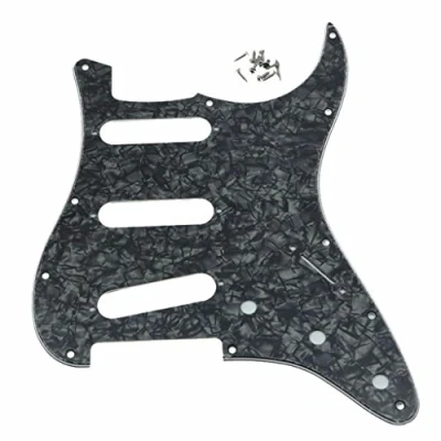 Image of Dopro Black Pearl 11 Hole Strat Style Guitar Pickguard Bridge Reversed for Fender Jimi Hendrix Stratocaster