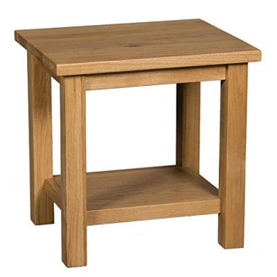 Image of Hallowood Furniture Waverly Oak Small Table, Light Side Console Solid Wooden Coffee Table for Living Room, Bedside Lamp Telephone End